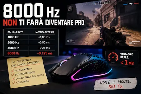 polling rate del mouse a 8000Hz
