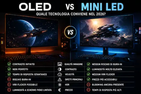 OLED vs Mini LED nel 2026